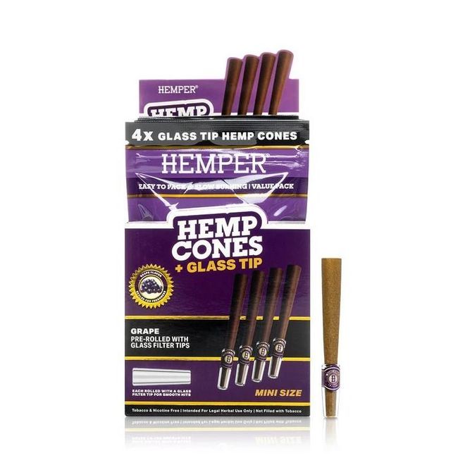 Gl. Tip cones grape 4pk mini Hemper